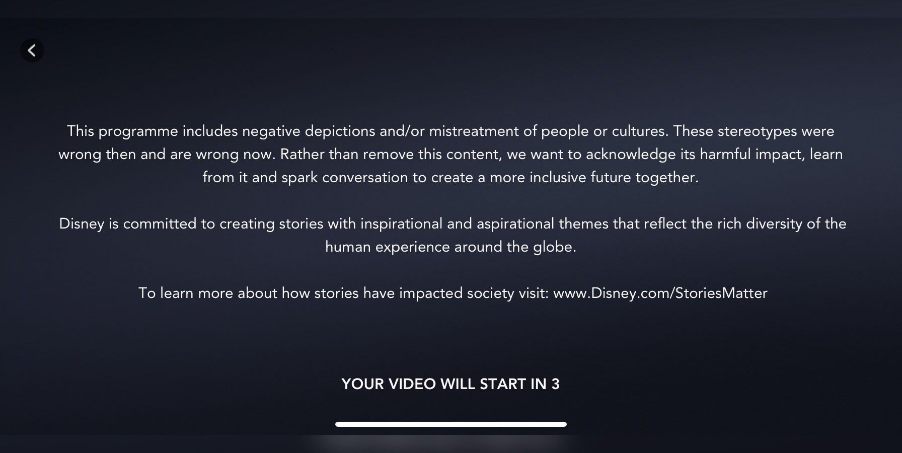Disney+ disclaimer